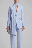 Load image into Gallery viewer, Blue Single Breasted Slim Fit Shawl Lapel 2 Piece Prom Suits