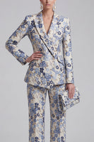 Load image into Gallery viewer, 2 Piece Floral Peak Lapel Double Breasted Slim Fit Champagne Pink Prom Suits
