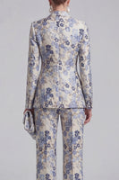 Load image into Gallery viewer, 2 Piece Floral Peak Lapel Double Breasted Slim Fit Champagne Pink Prom Suits