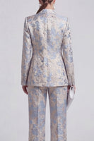 Load image into Gallery viewer, 2 Piece Floral Peak Lapel Double Breasted Slim Fit Champagne Pink Prom Suits