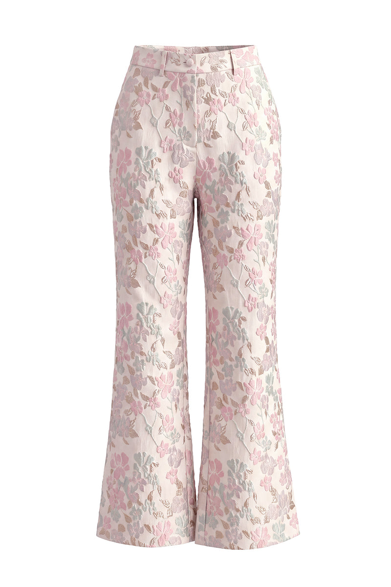 Load image into Gallery viewer, 2 Piece Floral Peak Lapel Double Breasted Slim Fit Champagne Pink Prom Suits