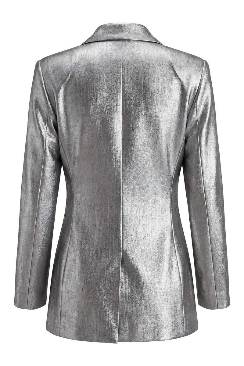 Load image into Gallery viewer, Shawl Lapel Grey 2 Piece Wide Leg Prom Suits with Bow
