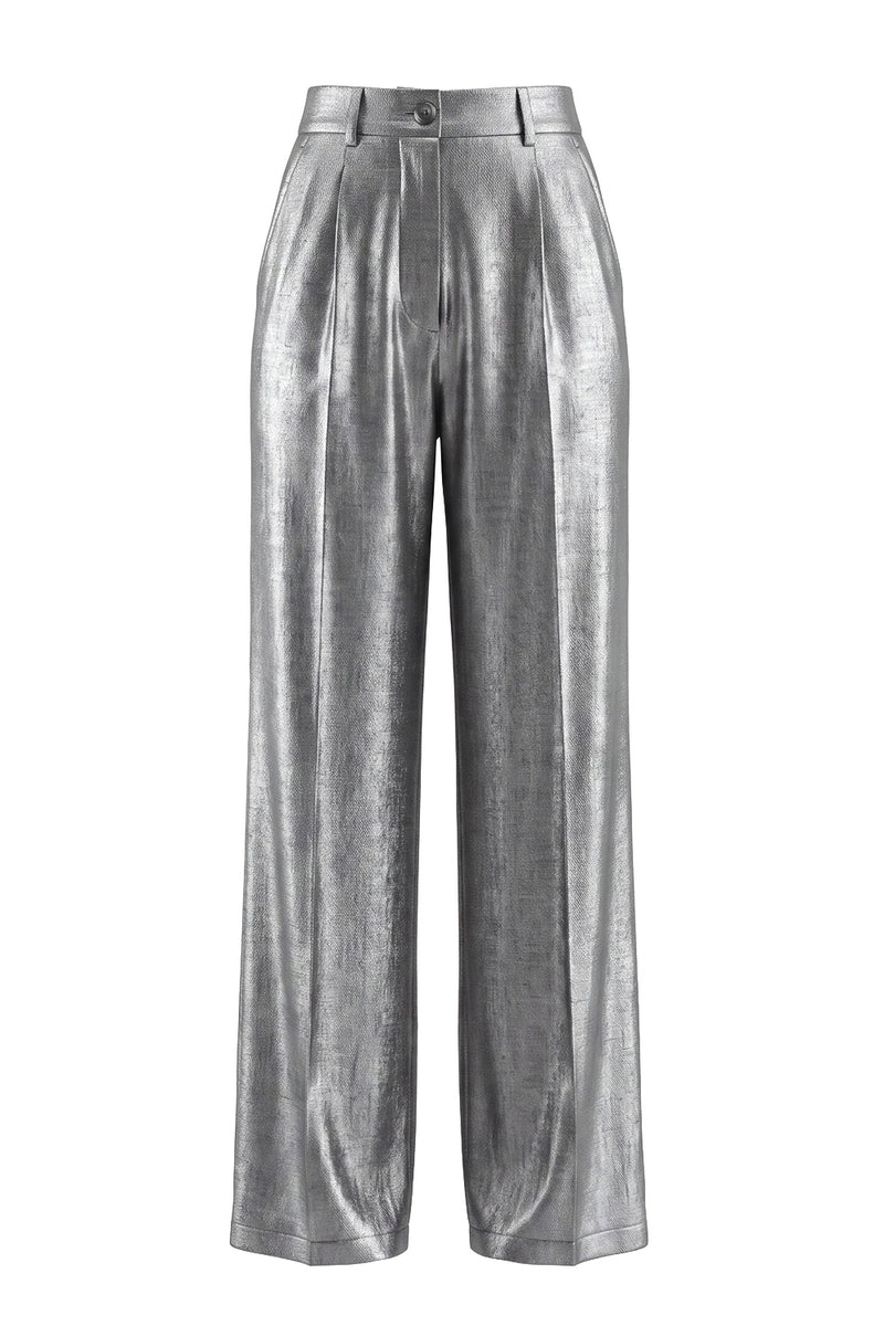 Load image into Gallery viewer, Shawl Lapel Grey 2 Piece Wide Leg Prom Suits with Bow
