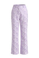 Load image into Gallery viewer, Floral Single Breasted 2 Piece Lilac Peak Lapel Wide Leg Prom Suits with Belt