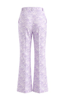Load image into Gallery viewer, Floral Single Breasted 2 Piece Lilac Peak Lapel Wide Leg Prom Suits with Belt