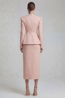 Load image into Gallery viewer, Single Breasted Blue Shawl Lapel 2 Piece Wide Leg Business Suits with Slit