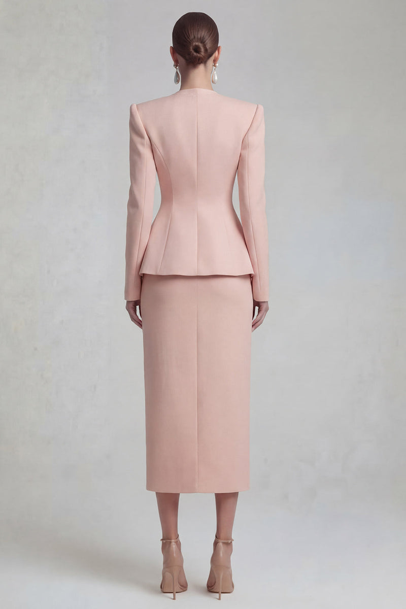 Load image into Gallery viewer, Single Breasted Blue Shawl Lapel 2 Piece Wide Leg Business Suits with Slit