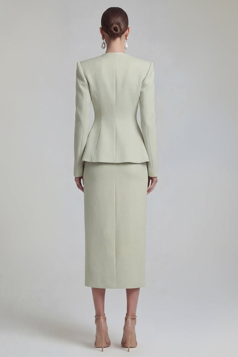 Load image into Gallery viewer, Single Breasted Blue Shawl Lapel 2 Piece Wide Leg Business Suits with Slit