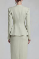 Load image into Gallery viewer, Single Breasted Blue Shawl Lapel 2 Piece Wide Leg Business Suits with Slit