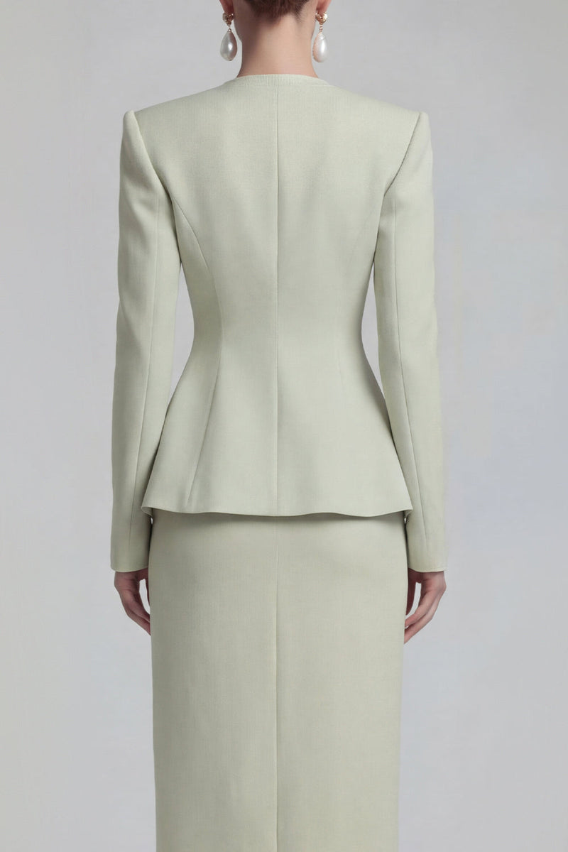 Load image into Gallery viewer, Single Breasted Blue Shawl Lapel 2 Piece Wide Leg Business Suits with Slit