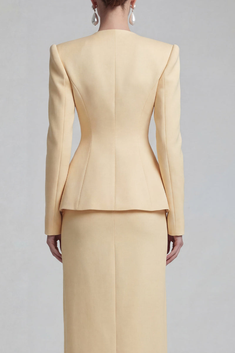 Load image into Gallery viewer, Single Breasted Blue Shawl Lapel 2 Piece Wide Leg Business Suits with Slit