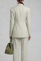 Load image into Gallery viewer, Green Double Breasted 2 Piece Peak Lapel Slim Fit Prom Suits