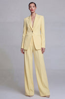 Load image into Gallery viewer, Dark Blue 2 Piece Single Breasted Notched Lapel Wide Leg Prom Suits