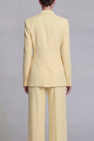 Load image into Gallery viewer, Dark Blue 2 Piece Single Breasted Notched Lapel Wide Leg Prom Suits