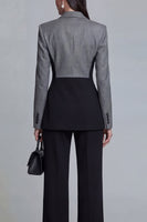 Load image into Gallery viewer, Black 2 Piece Single Breasted Peak Lapel Pacthwork Slim Fit Prom Suits