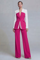 Load image into Gallery viewer, Black 2 Piece Single Breasted Peak Lapel Pacthwork Slim Fit Prom Suits