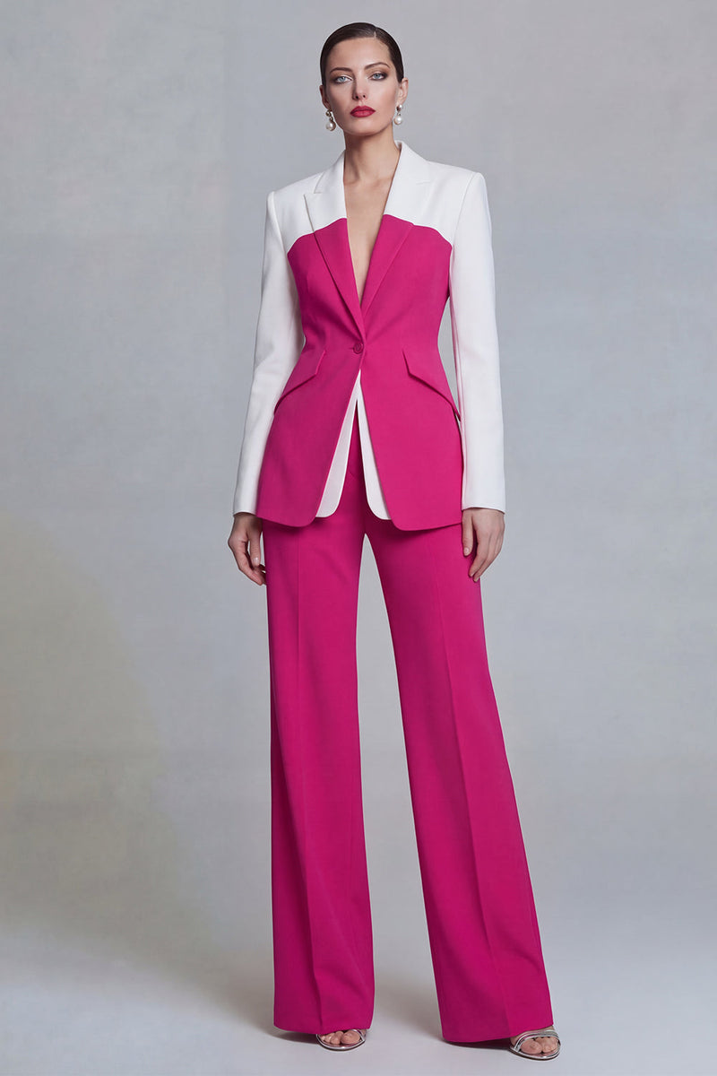 Load image into Gallery viewer, Black 2 Piece Single Breasted Peak Lapel Pacthwork Slim Fit Prom Suits