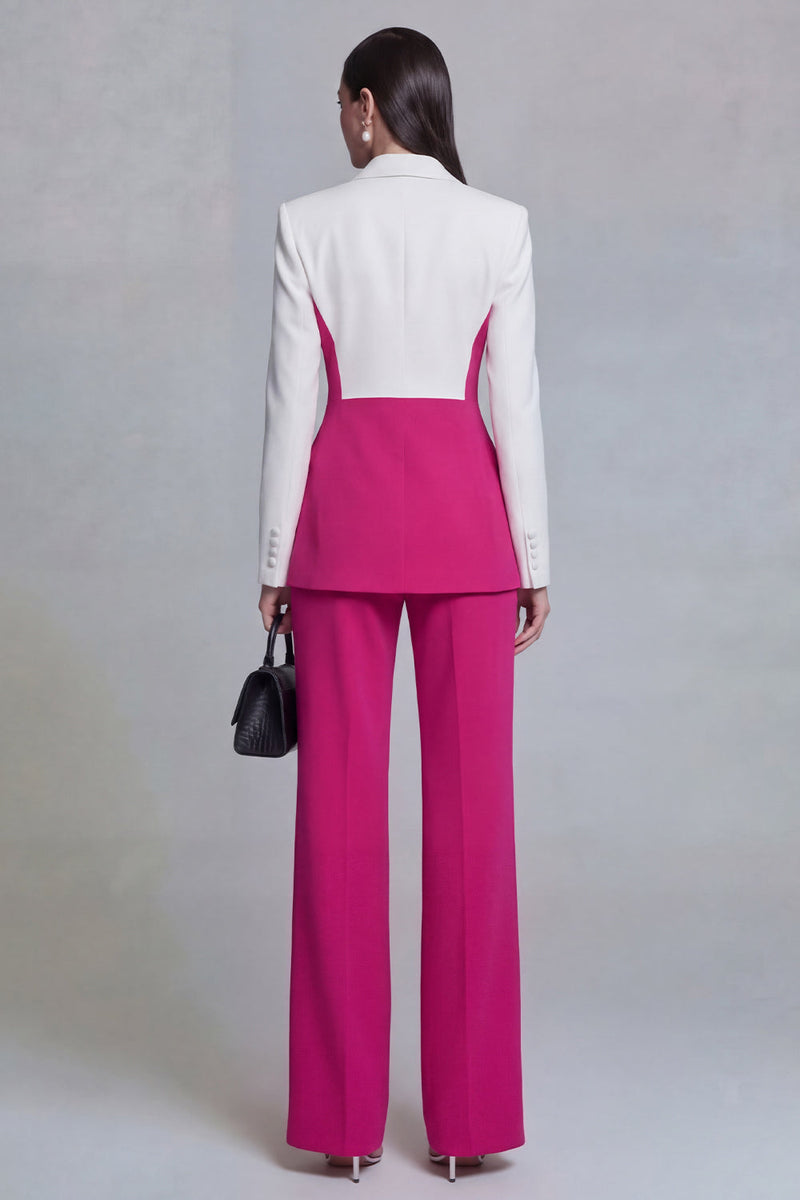 Load image into Gallery viewer, Black 2 Piece Single Breasted Peak Lapel Pacthwork Slim Fit Prom Suits