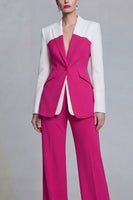 Load image into Gallery viewer, Black 2 Piece Single Breasted Peak Lapel Pacthwork Slim Fit Prom Suits