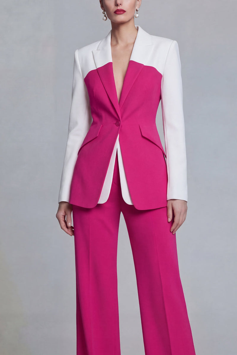 Load image into Gallery viewer, Black 2 Piece Single Breasted Peak Lapel Pacthwork Slim Fit Prom Suits