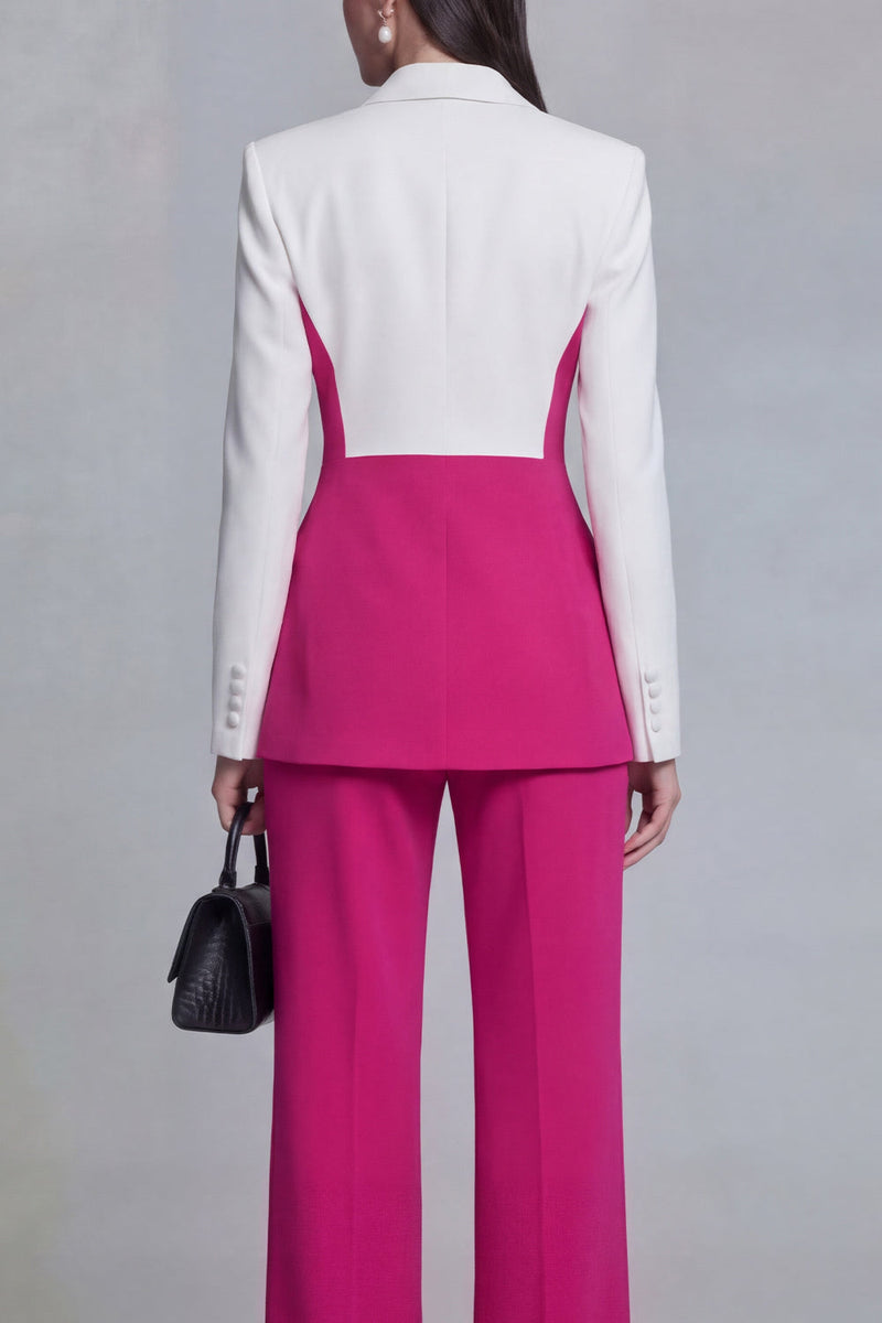 Load image into Gallery viewer, Black 2 Piece Single Breasted Peak Lapel Pacthwork Slim Fit Prom Suits