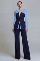 Load image into Gallery viewer, Black 2 Piece Single Breasted Peak Lapel Pacthwork Slim Fit Prom Suits