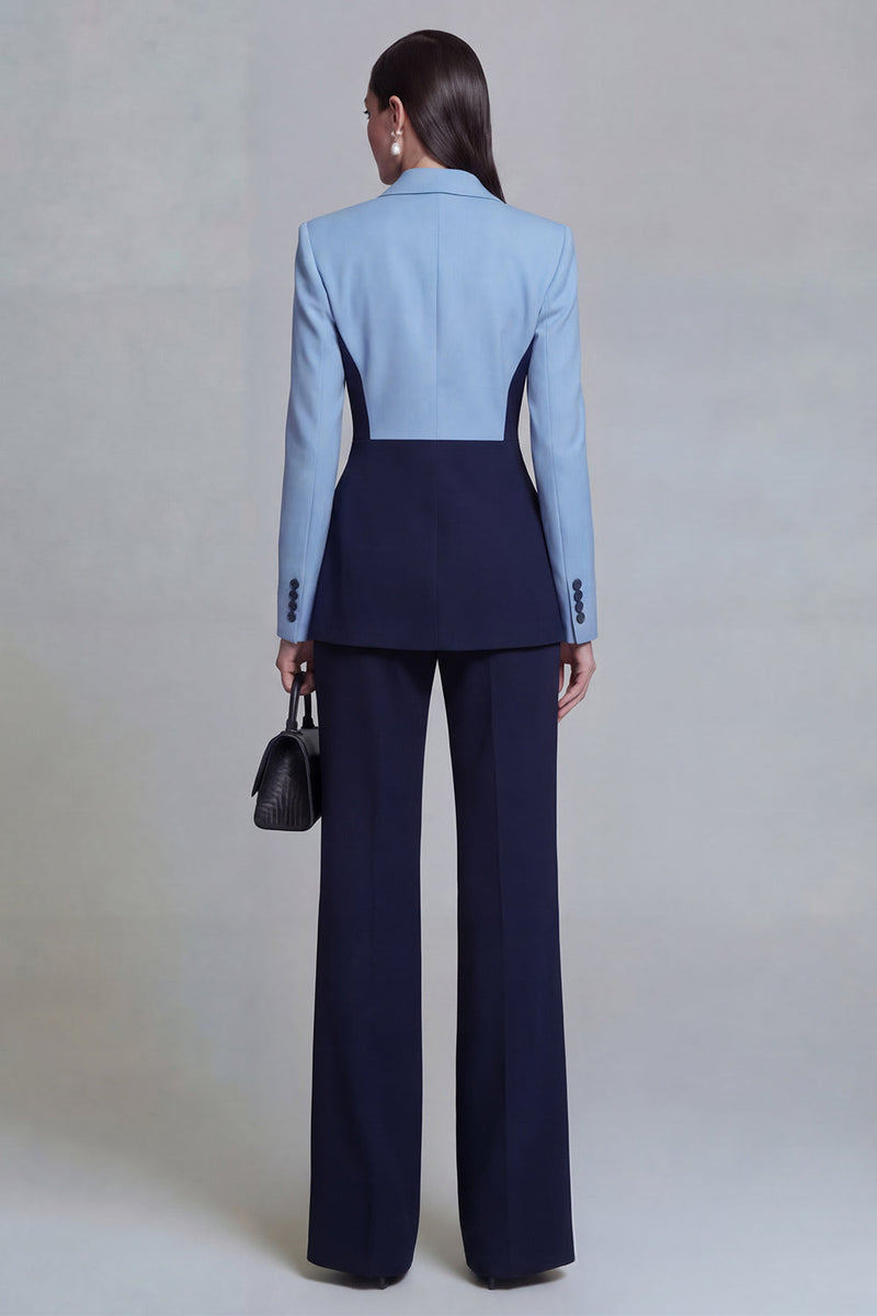 Load image into Gallery viewer, Black 2 Piece Single Breasted Peak Lapel Pacthwork Slim Fit Prom Suits