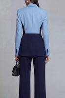 Load image into Gallery viewer, Black 2 Piece Single Breasted Peak Lapel Pacthwork Slim Fit Prom Suits