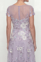Load image into Gallery viewer, Floral Dusty Purple Maxi A Line Mother of the Bride Dress