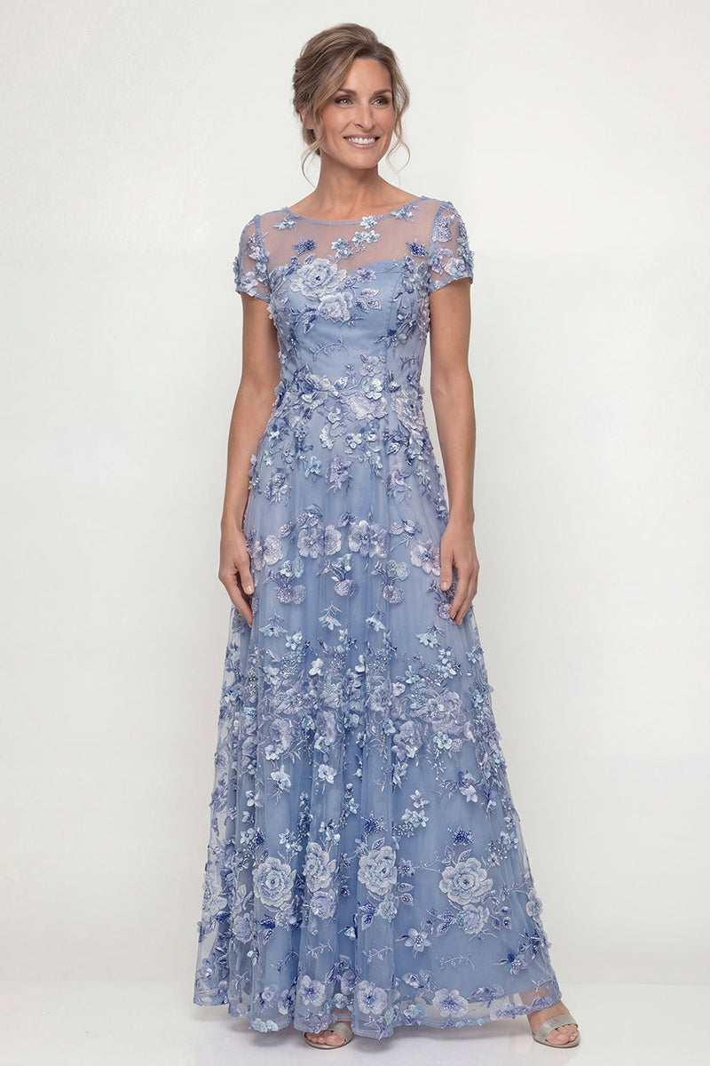 Load image into Gallery viewer, Dusty Rose Floral A Line Long Mother of the Bride Dress