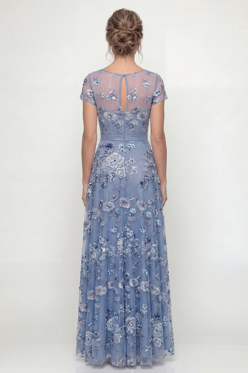 Load image into Gallery viewer, Dusty Rose Floral A Line Long Mother of the Bride Dress