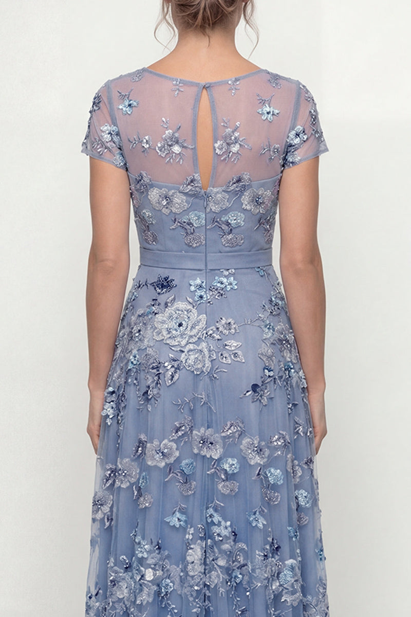 Load image into Gallery viewer, Dusty Rose Floral A Line Long Mother of the Bride Dress