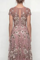Load image into Gallery viewer, Dusty Rose Floral A Line Long Mother of the Bride Dress