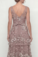Load image into Gallery viewer, Dusty Rose Floral Long A Line Mother of the Bride Dress with Ruffles