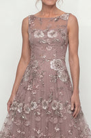 Load image into Gallery viewer, A Line Dusty Rose Floral Long Mother of the Bride Dress with Beading