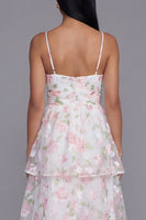 Load image into Gallery viewer, Yellow Corset A Line Maxi Floral Beach Wedding Guest Dress with Ruffles