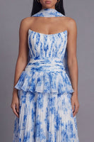 Load image into Gallery viewer, Dusty Sage A Line Ruffled Maxi Beach Wedding Guest Dress with Pleats