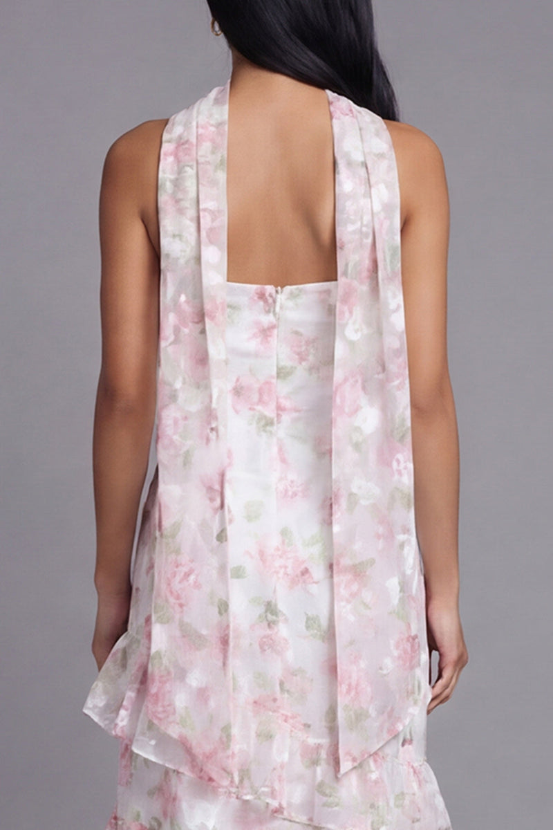 Load image into Gallery viewer, Mermaid Yellow Strapless Floral Maxi Beach Wedding Guest Dress with Ruffles