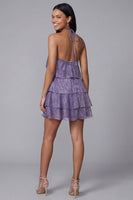 Load image into Gallery viewer, White Pink Flower A Line Short Beach Wedding Guest Dress with Ruffles