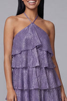 Load image into Gallery viewer, White Pink Flower A Line Short Beach Wedding Guest Dress with Ruffles