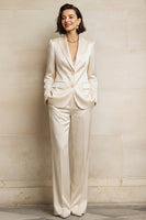 Load image into Gallery viewer, Blue 2 Piece Single Breasted Peak Lapel Wide Leg Prom Suits