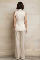 Load image into Gallery viewer, 2 Piece Blue Peak Lapel Single Breasted Sleeveless Prom Suits