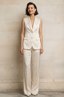 Load image into Gallery viewer, 2 Piece Blue Peak Lapel Single Breasted Sleeveless Prom Suits