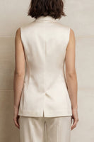 Load image into Gallery viewer, 2 Piece Blue Peak Lapel Single Breasted Sleeveless Prom Suits