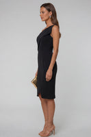 Load image into Gallery viewer, Black Pencil One Shoulder Knee Length Work Dress