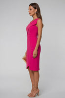 Load image into Gallery viewer, Black Pencil One Shoulder Knee Length Work Dress