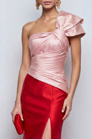 Load image into Gallery viewer, Pink and Red Long Mermid Patchwork Formal Dress with Slit