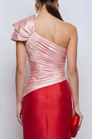 Load image into Gallery viewer, Pink and Red Long Mermid Patchwork Formal Dress with Slit