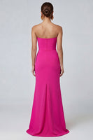 Load image into Gallery viewer, Fuchsia and Red Mermaid Long Patchwork Strapless Formal Dress
