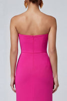 Load image into Gallery viewer, Fuchsia and Red Mermaid Long Patchwork Strapless Formal Dress